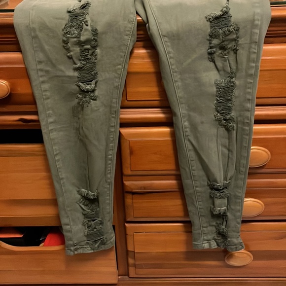 army green ripped jeans great deal - Picture 2 of 5